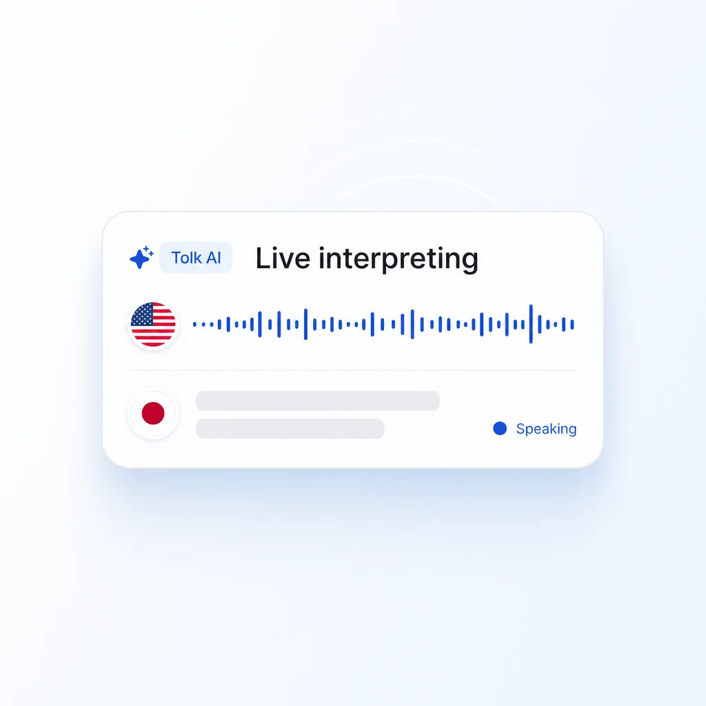Live voice interpreting from English speech to spoken Thai with Tolk AI