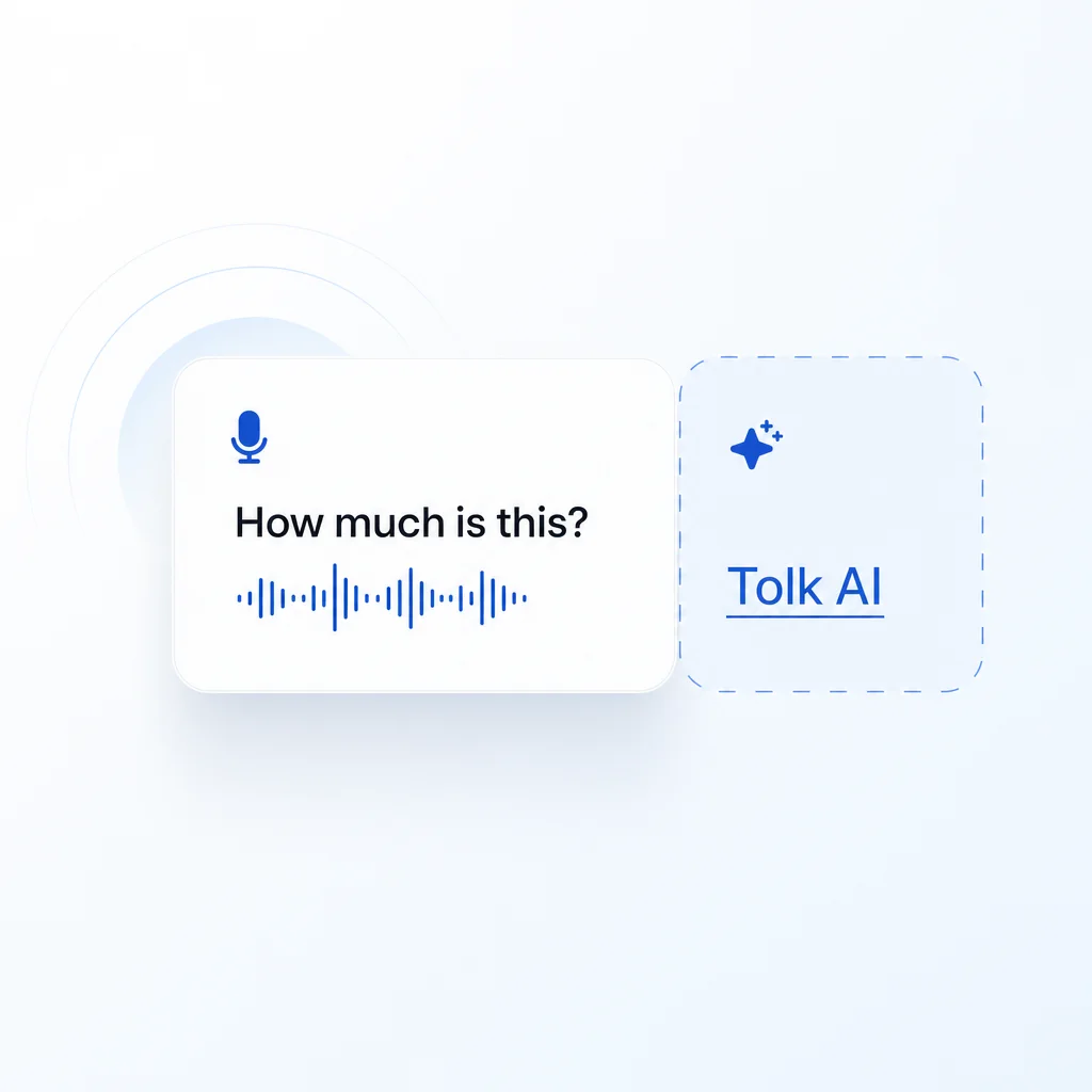 Speech card with live waveform being translated by Tolk AI